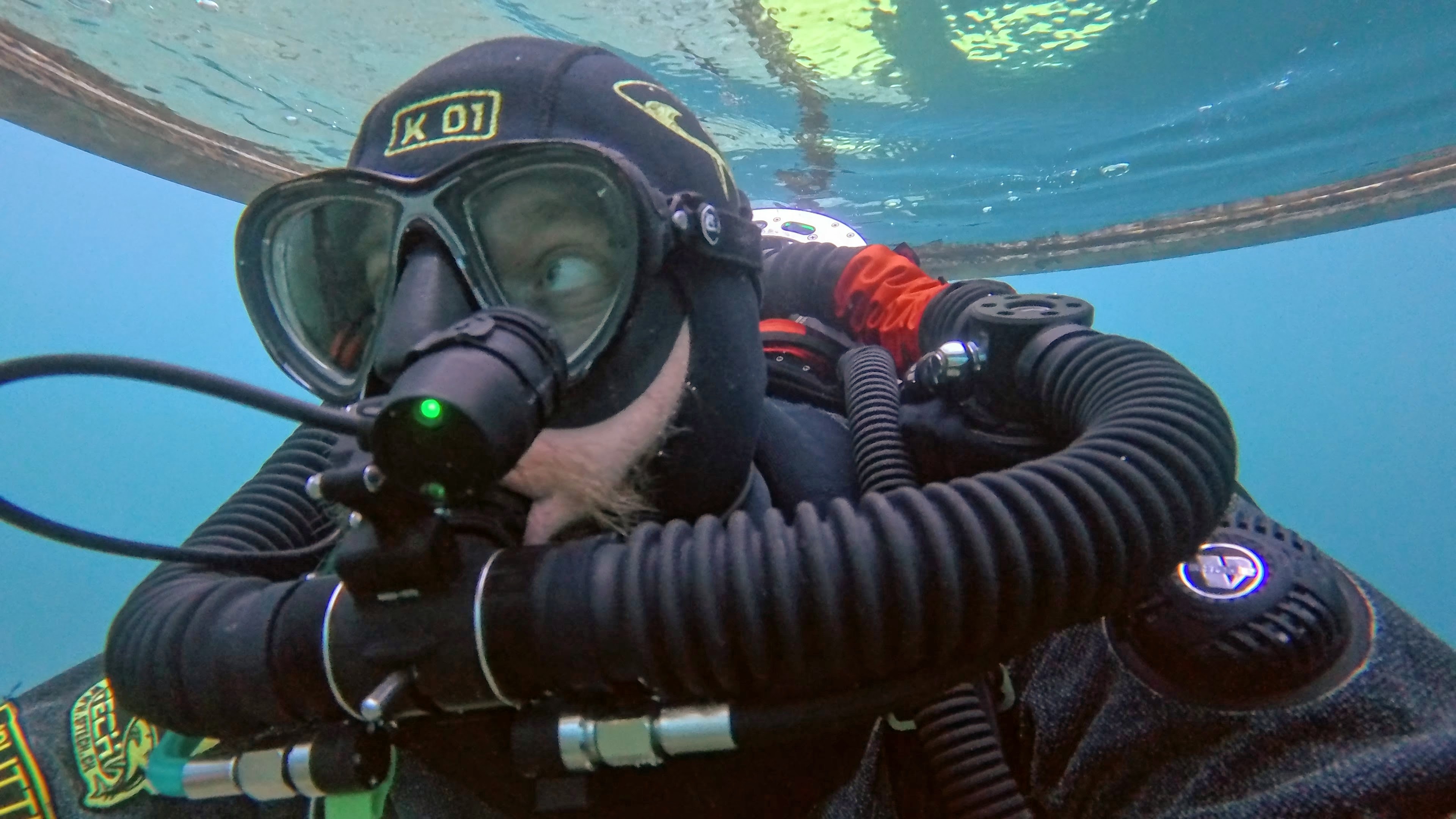 Martin Splitt underwater selfie with the Divesoft Liberty CCR in Attersee